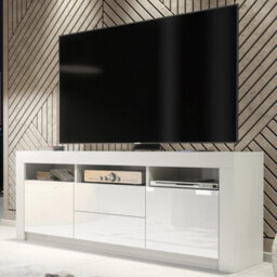 Creative Furniture Shine Tv Unit 160Cm - White With Gloss Doors - thumbnail 5