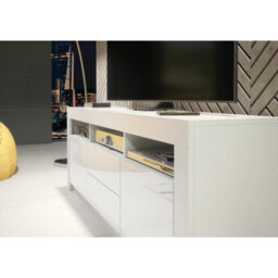Creative Furniture Shine Tv Unit 160Cm - White With Gloss Doors - thumbnail 4