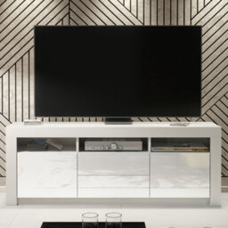 Creative Furniture Shine Tv Unit 160Cm - White With Gloss Doors - thumbnail 1