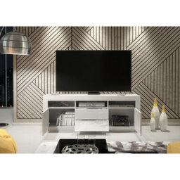 Creative Furniture Shine Tv Unit 160Cm - White With Gloss Doors - thumbnail 3