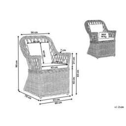 Beliani Garden Armchair Maros Rattan Natural - thumbnail 3