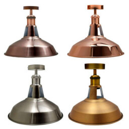 Industrial Vintage Deckenleuchte Gelb Messing, Semi Flush E27 Lampe Im Scheunen Stil - thumbnail 3