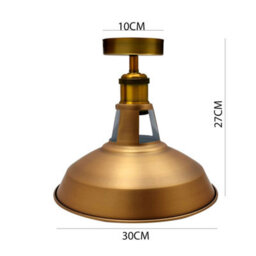 Industrial Vintage Deckenleuchte Gelb Messing, Semi Flush E27 Lampe Im Scheunen Stil - thumbnail 2