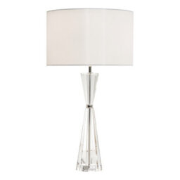 DAR Risha 2 Light Table Lamp Crystal & Polished Nickel With Shade - thumbnail 1