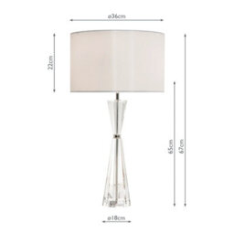 DAR Risha 2 Light Table Lamp Crystal & Polished Nickel With Shade - thumbnail 2