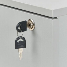 Wyld And Coco Light Grey 2-Drawer Office Storage Unit On Castors With Key Lock, W40 X D40 X H62Cm - thumbnail 7