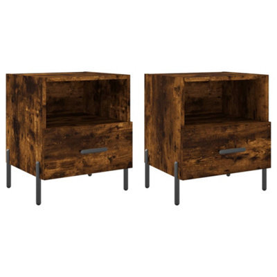 Berkfield Modern Bedside Cabinets 2 Pcs Smoked Oak 40X35X47.5 Cm Engineered Wood - image 1