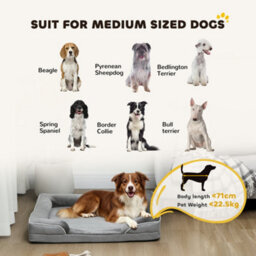 Pawhut Dog Sofa Bed, Washable Pet Bed With Non-Slip Bottom, Grey - thumbnail 8