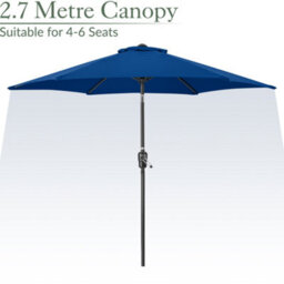Christow 2.7M Crank And Tilt Parasol With Uv Protection - thumbnail 3