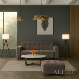 Aluxo Harlem 3 Seater Boucle Sofa Chocolate Velvet Deep Stitch 5 Year Warranty - thumbnail 2