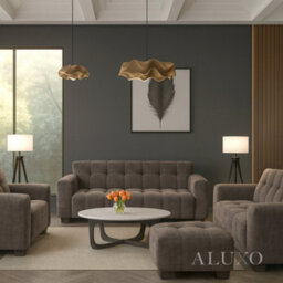 Aluxo Harlem 3 Seater Boucle Sofa Chocolate Velvet Deep Stitch 5 Year Warranty - thumbnail 8
