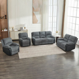 Manual Reclining Sofa Set, Corduroy Fabric Recliner Sectional Sofa Suite - 1+1+2+3 Set - thumbnail 5