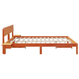 Berkfield Modern With Headboard Wax Brown 200 X 200 Cm Solid Pine Wood - thumbnail 6
