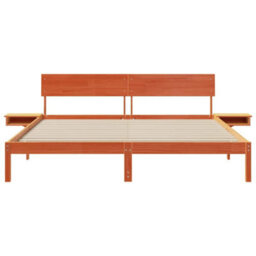Berkfield Modern With Headboard Wax Brown 200 X 200 Cm Solid Pine Wood - thumbnail 5