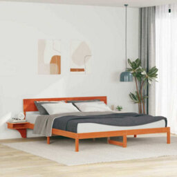 Berkfield Modern With Headboard Wax Brown 200 X 200 Cm Solid Pine Wood - thumbnail 2
