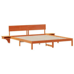 Berkfield Modern With Headboard Wax Brown 200 X 200 Cm Solid Pine Wood - thumbnail 1