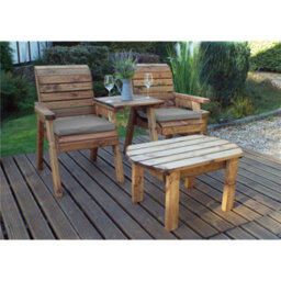 Marlborough Traditional Twin Companion Dining Set Straight With 2 X Chair Cushion Grey - thumbnail 1