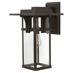 Stylish Outdoor Ip44 Wall Light In Oil Rubbed Bronze With Led E27 Socket