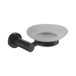 Showerdrape Modernity Black Steel Wall Mounted Frosted Glass Soap Dish