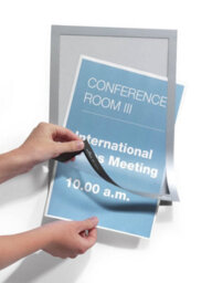 Durable Duraframe Self-Adhesive Frame A4 Silver Pack Of 2 Document Frame For Professional Internal Signage Self-Adhesive - thumbnail 2