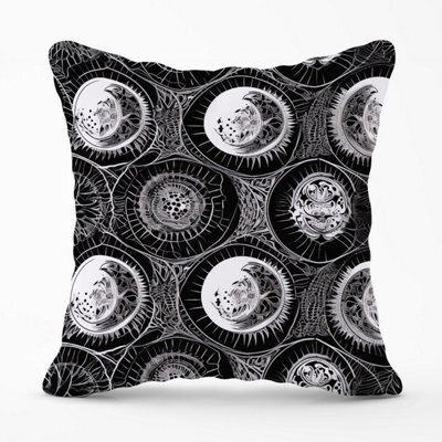 Warren Reed Designer Black White Moon And Sun Outdoor Cushion 45Cm X 45Cm - image 1