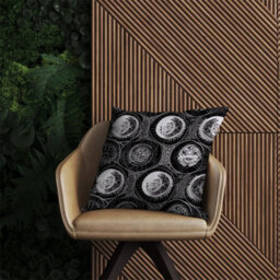 Warren Reed Designer Black White Moon And Sun Outdoor Cushion 45Cm X 45Cm - thumbnail 2