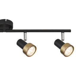 Luminosa Lighting Luminosa Mason Ceiling Spotlight Bar Matt Black, Gold 4X Gu10 - thumbnail 5