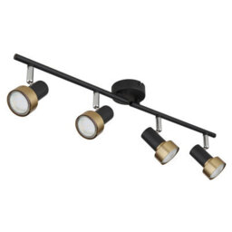 Luminosa Lighting Luminosa Mason Ceiling Spotlight Bar Matt Black, Gold 4X Gu10 - thumbnail 2