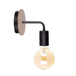 Luminosa Lighting Luminosa Nixon Wall Lamp Wood, Black, 16Cm, 1X E27