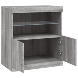Berkfield Sideboard With Led Lights Grey Sonoma 60.5X37X67 Cm - thumbnail 7