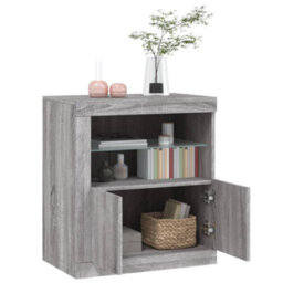 Berkfield Sideboard With Led Lights Grey Sonoma 60.5X37X67 Cm - thumbnail 5