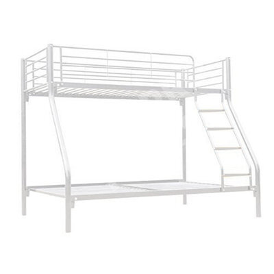 D Pro T Homeware Triple Sleeper Bunk Bed White Metal Frame, Single Over Double, Kids & Adults - image 1
