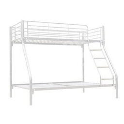 D Pro T Homeware Triple Sleeper Bunk Bed White Metal Frame, Single Over Double, Kids & Adults