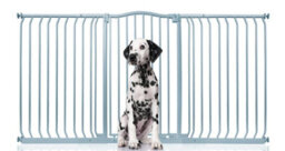 Bettacare Extra Tall Curved Top Dog Gate, 179Cm - 188Cm, Matt Grey, Extra Tall 100Cm In Height, Pressure Fit Pet Gate - thumbnail 1