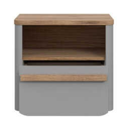 FWSTYLE Surfinio Grey 1 Drawer 1 Open Shelf Bedside Cabinet - thumbnail 3