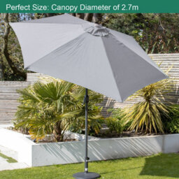 Gardenkraft 14730 2.7M Grey Outdoor Garden Parasol - thumbnail 9