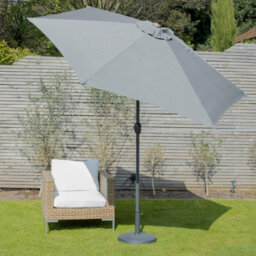 Gardenkraft 14730 2.7M Grey Outdoor Garden Parasol - thumbnail 1