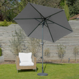 Gardenkraft 14730 2.7M Grey Outdoor Garden Parasol - thumbnail 4