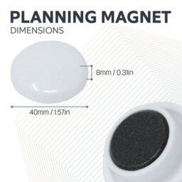 High Power White Planning Office Magnet For Fridge, Whiteboard, Noticeboard, Filing Cabinet - 40mm Dia X 11mm High - Pack Of 6 - thumbnail 4