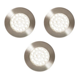 Litecraft 3 Pack Charles Satin Nickel Warm White Kitchen Led Recessed Under Cabinet Light - thumbnail 1