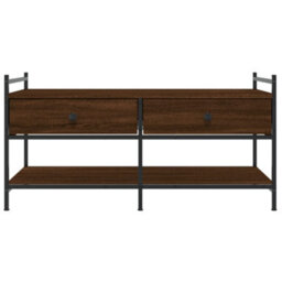 Berkfield Stylish Coffee Table Brown Oak 99X50X50 Cm Engineered Wood - thumbnail 6