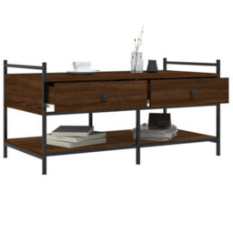 Berkfield Stylish Coffee Table Brown Oak 99X50X50 Cm Engineered Wood - thumbnail 4