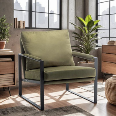 Velvet Sage Green Graziana Accent Chair - image 1