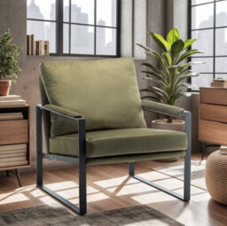 Velvet Sage Green Graziana Accent Chair - thumbnail 1
