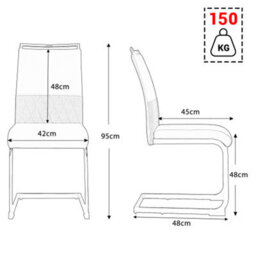 Modern Dining Chairs Set Of 2, Backrest Made Of Pu Faux Leather And Linen, High Back Padded Side Chair, Black - thumbnail 2