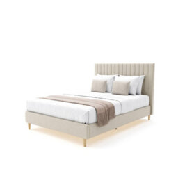 X Rocker Xr Living Maisie Velvet Bed Frame With Under Frame Led Lights - Double - Natural Stone - thumbnail 6