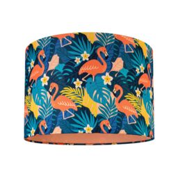 Printed Multicoloured Flamingo Cylinder Lamp Shade (D)30Cm - thumbnail 2
