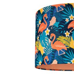 Printed Multicoloured Flamingo Cylinder Lamp Shade (D)30Cm - thumbnail 4
