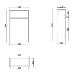 Plum&clay Norton White & Oak Back To Wall Toilet Wc Unit - thumbnail 3