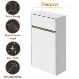 Plum&clay Norton White & Oak Back To Wall Toilet Wc Unit Bathroom Furniture - thumbnail 6